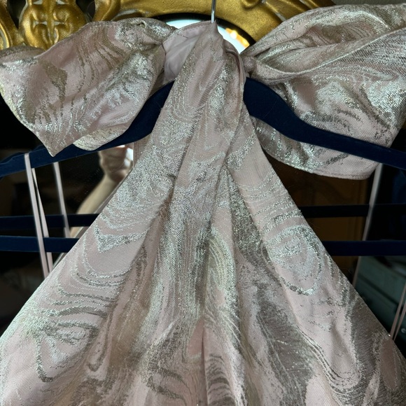 ASOS luxe curve halter neck mini jacquard open back swing dress size 12 - Picture 11 of 13